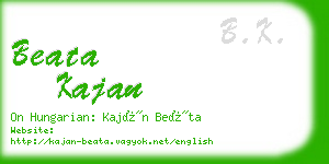 beata kajan business card